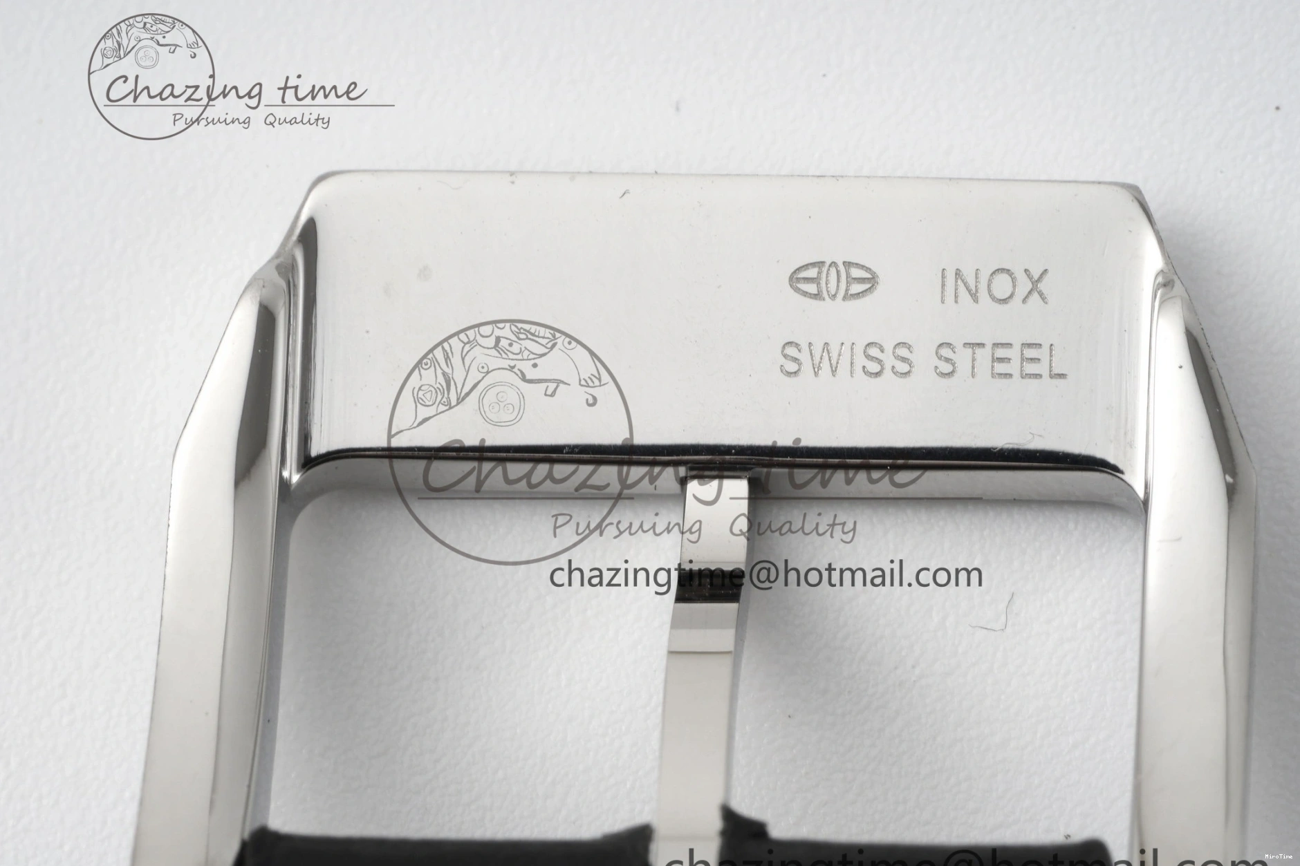 MIROTIME 0323 Pilot Chrono SS AZF 1:1 Best Edition Blue Dial on Brown Leather Strap A TimelessDesign 7060